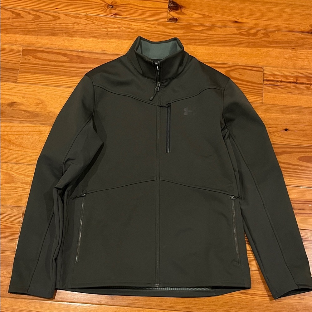 Under Armour Men's Dark Green Softshell Jacket Large Infrared Coldgear